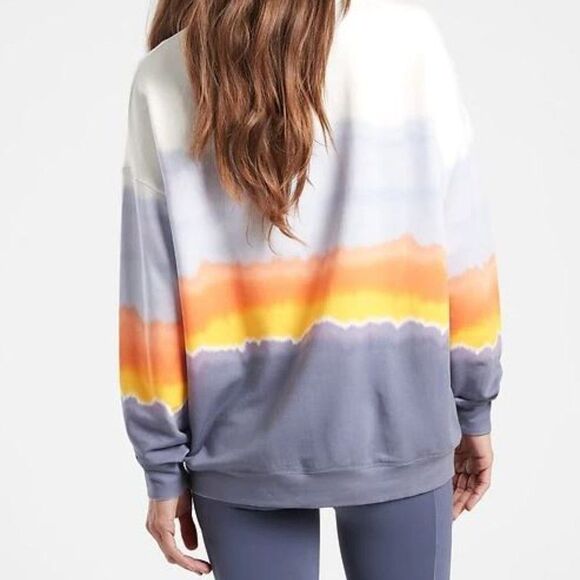 Athleta Balance Printed Sunshine Pullover Crew Neck Sweatshirt Size Small - Picture 3 of 12